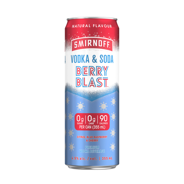 After Hours Alcohol Smirnoff Vodka Soda Berry Blast by Schenley / Diageo